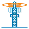 Wireless home internet icon (cell tower)